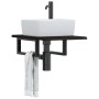 Wall-mounted steel and solid oak wood sink shelf by , bathroom vanities - Ref: Foro24-3302577, Price: 61,44 €, Discount: %