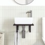 Estante de lavabo de pared de acero y madera maciza de roble de , Tocadores de baño - Ref: Foro24-3302577, Precio: 61,44 €, D...