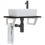 Wall-mounted steel and solid oak wood sink shelf by , bathroom vanities - Ref: Foro24-3302582, Price: 72,78 €, Discount: %