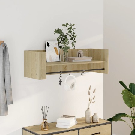 Engineered oak Sonoma wall shelf 100x35x30.5 cm by , Shelves and shelves - Ref: Foro24-848460, Price: 42,73 €, Discount: %