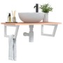 Wall-mounted steel and solid oak wood sink shelf by , bathroom vanities - Ref: Foro24-3302610, Price: 80,88 €, Discount: %