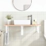 Wall-mounted steel and solid oak wood sink shelf by , bathroom vanities - Ref: Foro24-3302612, Price: 96,10 €, Discount: %