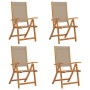 Folding garden chairs 4 pcs solid acacia wood textilene by , Garden chairs - Ref: Foro24-3279244, Price: 324,62 €, Discount: %