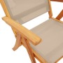 Folding garden chairs 4 pcs solid acacia wood textilene by , Garden chairs - Ref: Foro24-3279244, Price: 324,62 €, Discount: %