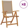 Folding garden chairs 8 pcs solid acacia wood textilene by , Garden chairs - Ref: Foro24-3279246, Price: 645,89 €, Discount: %