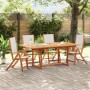 Folding garden chairs 4 pcs solid acacia wood textilene by , Garden chairs - Ref: Foro24-3279238, Price: 291,37 €, Discount: %