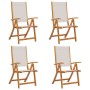 Folding garden chairs 4 pcs solid acacia wood textilene by , Garden chairs - Ref: Foro24-3279238, Price: 291,37 €, Discount: %