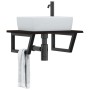 Wall-mounted steel and solid oak wood sink shelf by , bathroom vanities - Ref: Foro24-3302619, Price: 76,99 €, Discount: %