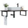 Wall-mounted steel and solid oak wood sink shelf by , bathroom vanities - Ref: Foro24-3302625, Price: 114,96 €, Discount: %