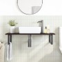 Wall-mounted steel and solid oak wood sink shelf by , bathroom vanities - Ref: Foro24-3302625, Price: 114,96 €, Discount: %