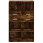 Aparador de madera de ingeniería roble ahumado 80x42,5x124 cm de , Aparadores - Ref: Foro24-3281389, Precio: 154,48 €, Descue...