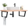 Wall-mounted sink shelf made of steel and solid beech wood by , bathroom vanities - Ref: Foro24-3302523, Price: 142,97 €, Dis...