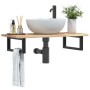 Wall-mounted sink shelf made of steel and solid acacia wood by , bathroom vanities - Ref: Foro24-3302665, Price: 61,46 €, Dis...