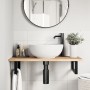 Wall-mounted sink shelf made of steel and solid acacia wood by , bathroom vanities - Ref: Foro24-3302665, Price: 61,46 €, Dis...