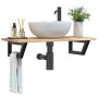 Wall-mounted sink shelf made of steel and solid acacia wood by , bathroom vanities - Ref: Foro24-3302667, Price: 63,92 €, Dis...