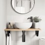 Wall-mounted sink shelf made of steel and solid acacia wood by , bathroom vanities - Ref: Foro24-3302667, Price: 63,92 €, Dis...