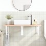 Wall-mounted steel and solid oak wood sink shelf by , bathroom vanities - Ref: Foro24-3302650, Price: 92,13 €, Discount: %