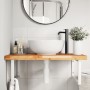 Wall-mounted sink shelf made of steel and solid acacia wood by , bathroom vanities - Ref: Foro24-3302940, Price: 141,12 €, Di...