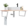 Wall-mounted steel and solid oak wood sink shelf by , bathroom vanities - Ref: Foro24-3302638, Price: 102,77 €, Discount: %