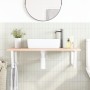 Wall-mounted steel and solid oak wood sink shelf by , bathroom vanities - Ref: Foro24-3302638, Price: 102,99 €, Discount: %