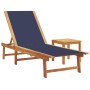 Sun lounger with solid acacia wood table and blue textilene by , Loungers - Ref: Foro24-4008418, Price: 193,99 €, Discount: %