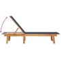 Sun lounger with solid acacia wood table and blue textilene by , Loungers - Ref: Foro24-4008418, Price: 193,99 €, Discount: %