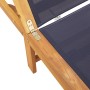 Sun lounger with solid acacia wood table and blue textilene by , Loungers - Ref: Foro24-4008418, Price: 193,99 €, Discount: %