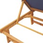 Sun lounger with solid acacia wood table and blue textilene by , Loungers - Ref: Foro24-4008418, Price: 193,99 €, Discount: %