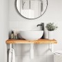 Wall-mounted sink shelf made of steel and solid acacia wood by , bathroom vanities - Ref: Foro24-3302736, Price: 77,66 €, Dis...