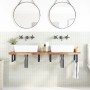 Wall-mounted sink shelf made of steel and solid acacia wood by , bathroom vanities - Ref: Foro24-3302757, Price: 169,51 €, Di...