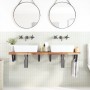 Wall-mounted sink shelf made of steel and solid acacia wood by , bathroom vanities - Ref: Foro24-3302755, Price: 161,80 €, Di...