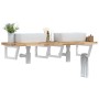 Wall-mounted sink shelf made of steel and solid acacia wood by , bathroom vanities - Ref: Foro24-3302818, Price: 173,66 €, Di...