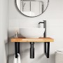 Wall-mounted sink shelf made of steel and solid acacia wood by , bathroom vanities - Ref: Foro24-3302887, Price: 99,83 €, Dis...