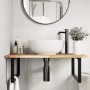 Wall-mounted sink shelf made of steel and solid acacia wood by , bathroom vanities - Ref: Foro24-3302893, Price: 89,99 €, Dis...