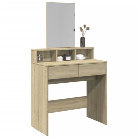 Dresser with Sonoma oak color mirror 130x50x132.5 cm by , Bedroom Dressers - Ref: Foro24-848173, Price: 110,79 €, Discount: %