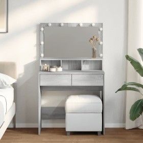 Dresser with LED lights in Sonoma gray color, 80x41x134.5 cm by , Bedroom Dressers - Ref: Foro24-848190, Price: 138,92 €, Dis...