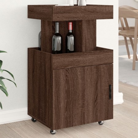 Carrito de bar madera de ingeniería marrón roble 50x41x89 cm de , Aparadores - Ref: Foro24-848268, Precio: 105,99 €, Descuent...