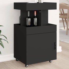 Engineered wood black bar cart 50x41x89 cm by , Sideboards - Ref: Foro24-848263, Price: 115,80 €, Discount: %