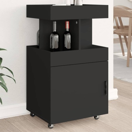 Carrito de bar madera de ingeniería negro 50x41x89 cm de , Aparadores - Ref: Foro24-848263, Precio: 116,24 €, Descuento: %