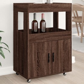 Engineered wood brown oak bar cart 60x39.5x89 cm by , Sideboards - Ref: Foro24-848275, Price: 118,71 €, Discount: %