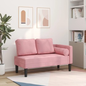 Rosa Samt-Sofa mit Chaiselongue und Kissen. von , Tagesbetten - Ref: Foro24-4007574, Preis: 202,28 €, Rabatt: %