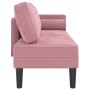 Rosa Samt-Sofa mit Chaiselongue und Kissen. von , Tagesbetten - Ref: Foro24-4007574, Preis: 195,17 €, Rabatt: %