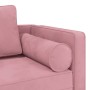 Rosa Samt-Sofa mit Chaiselongue und Kissen. von , Tagesbetten - Ref: Foro24-4007574, Preis: 195,17 €, Rabatt: %