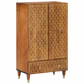 Aparador alto madera maciza de mango 60x33x100 cm de , Almacenamiento para CD y DVD - Ref: Foro24-358314, Precio: 206,99 €, D...