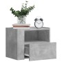 Wall-mounted bedside table set, 2 units, concrete gray color, 45x30x35 cm by , Nightstands - Ref: Foro24-848318, Price: 85,31...