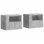 Wall-mounted bedside table set, 2 units, concrete gray color, 45x30x35 cm by , Nightstands - Ref: Foro24-848318, Price: 85,31...