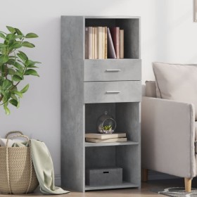 Tall engineered wood sideboard in gray concrete 45x42.5x124 cm by , Sideboards - Ref: Foro24-846169, Price: 103,99 €, Discoun...