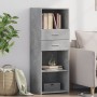 Aparador alto madera de ingeniería gris hormigón 45x42,5x124 cm de , Aparadores - Ref: Foro24-846169, Precio: 103,99 €, Descu...