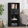 Tall black engineered wood sideboard 50x42.5x124 cm by , Sideboards - Ref: Foro24-846174, Price: 96,76 €, Discount: %