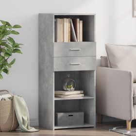 Aparador alto madera de ingeniería gris hormigón 50x42,5x124 cm de , Aparadores - Ref: Foro24-846176, Precio: 107,99 €, Descu...